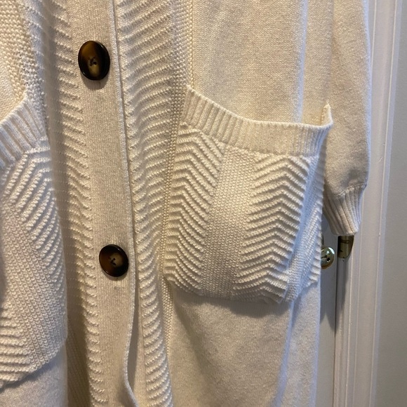 Toccin Long Cardigan Sweater Women XSmall Textured Oversized Slouchy Button Down - Picture 6 of 12